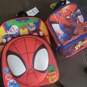 NEW! Spidey and his Amazing Friends Backpack and Spiderman Lunch box NWT
